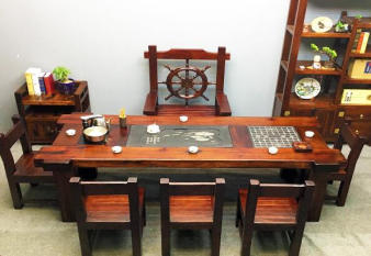 老船木茶桌实木茶几客厅茶台办公室茶艺桌店铺简约家具 办公室家具定做